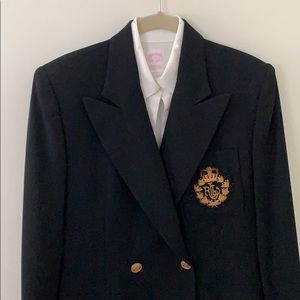 Ralph Lauren blazer and white blouse
